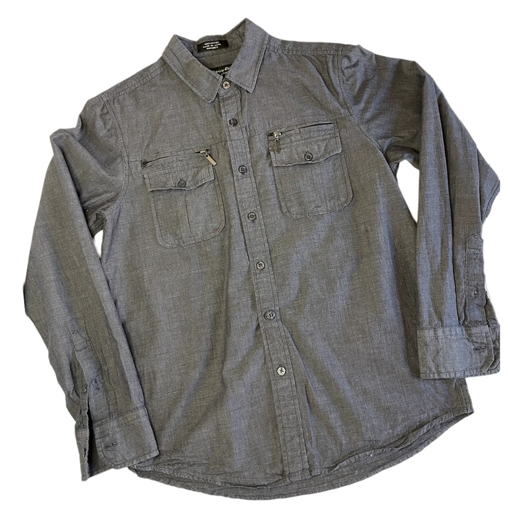 Eighty Eight Platinum Long Sleeve Button Down Shirt 100% Cotton Sz